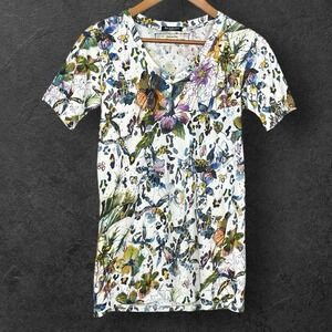 Balmain Paris Automne Hiver 2010 Floral Distressed Top Womens 38 M Luxury Artsy